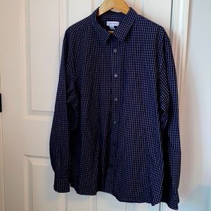 Mens Calvin Klein long sleeved button down shirt.